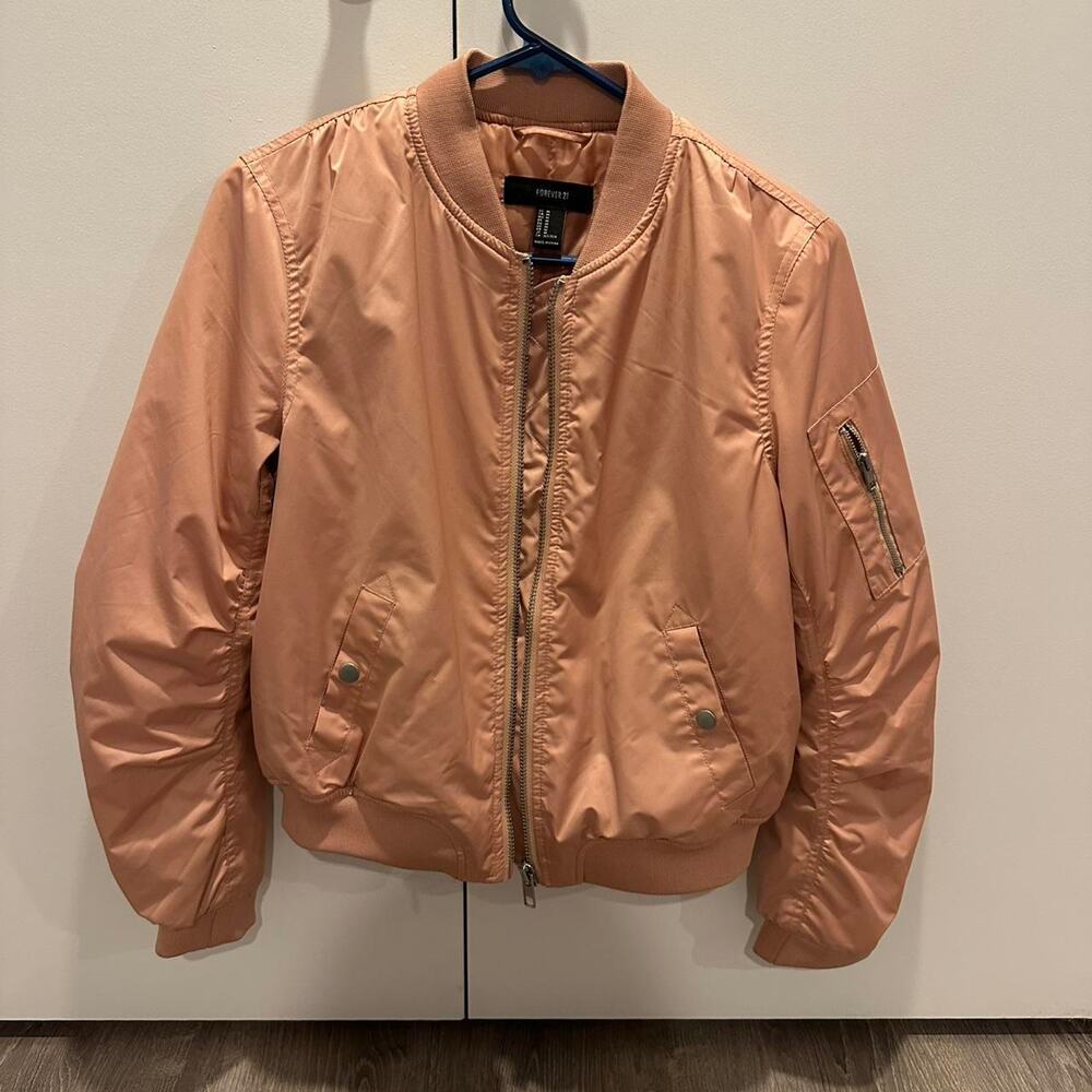 Pink forever 21 bomber jacket